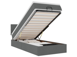 Maison Exclusive - Estructura Cama Otomana Colchón Tela Gris Oscuro 90x190cm