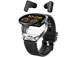 Reloj inteligente Siurn con auriculares Bluetooth ocultos, dos en uno, plateado