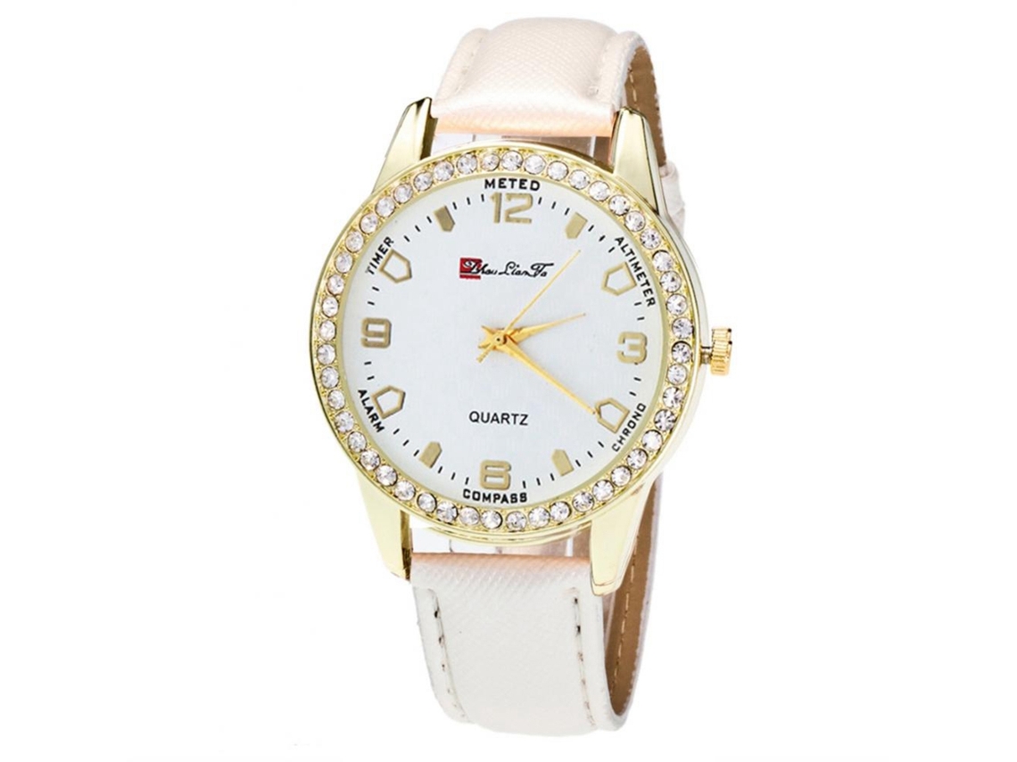 Reloj casual de cuarzo para mujer Zhoulianfa con correa de cuero vaquero, estampado floral, negro.