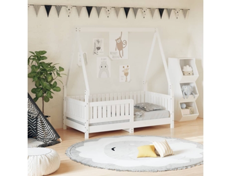 Estructura De Cama Infantil VIDAXL Blanco Madera (70x140 cm)