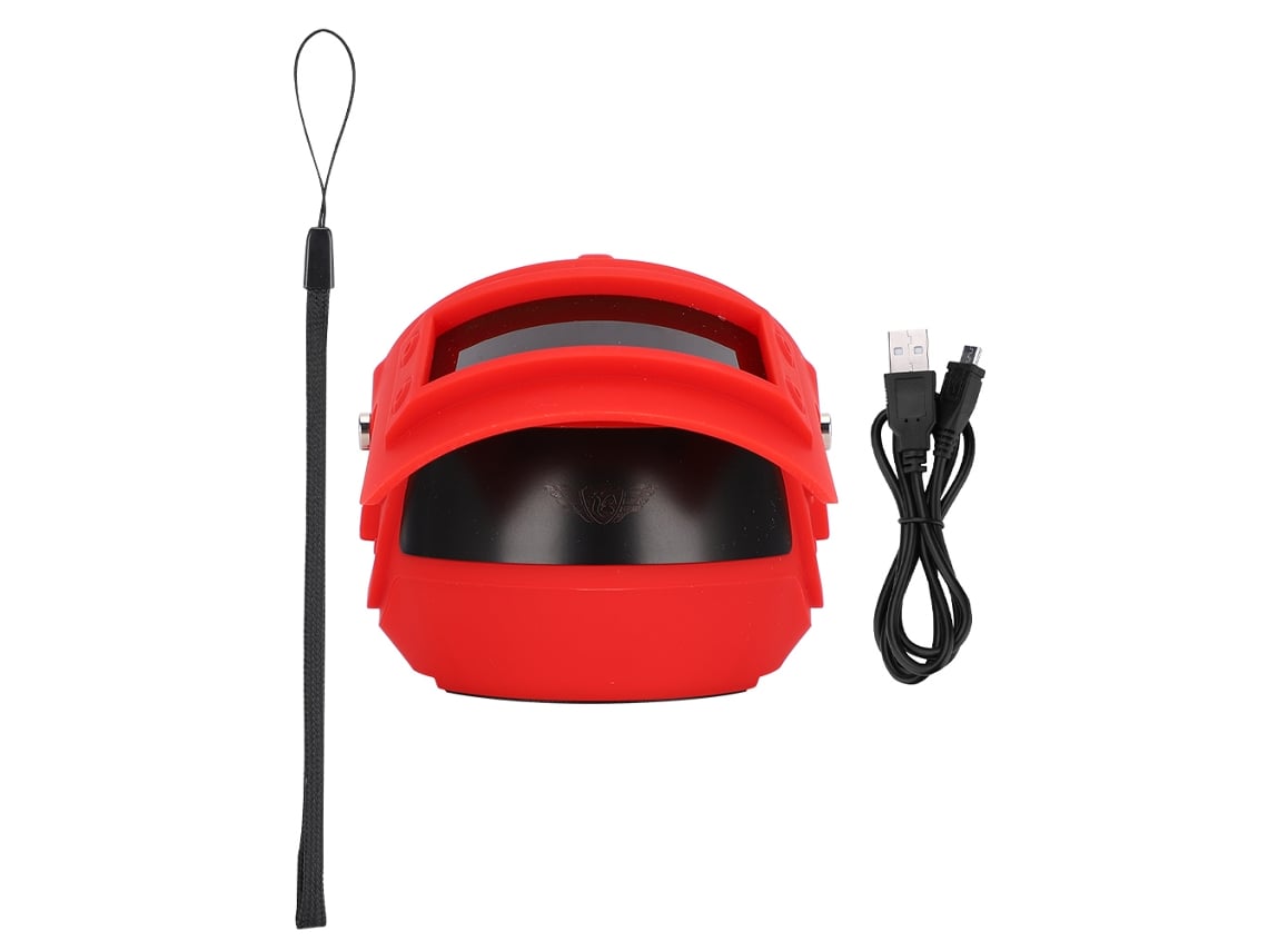 Mini Capacete Portátil Alto-falante Bluetooth 4.2 Sem Fio Suporte Celular Para Viagens Ao Ar Livre Vermelho