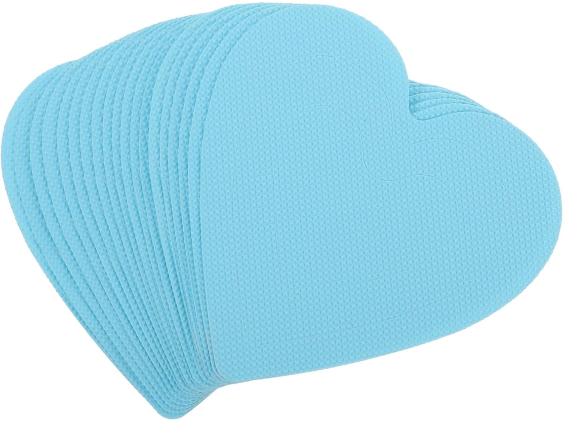 Juego de 20 pegatinas antideslizantes con forma de corazón, tiras antideslizantes impermeables para baño, Slowmoose