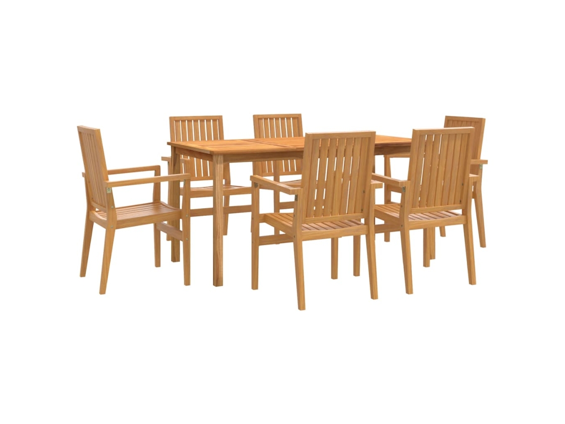Maison Exclusive - Juego De Comedor De Jardín 7 Piezas Madera Maciza De Teca