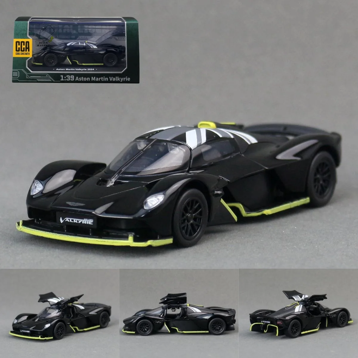 (negro) Modelo A Escala 1:39 De Superdeportivo De Metal Fundido A Presión Y Modelo De Coche De Juguete.
