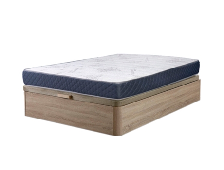 Sommier Atenas Carvalho 90X190Cm Colchón Viscoelástico 23Cm SALDOSYSTOCKS
