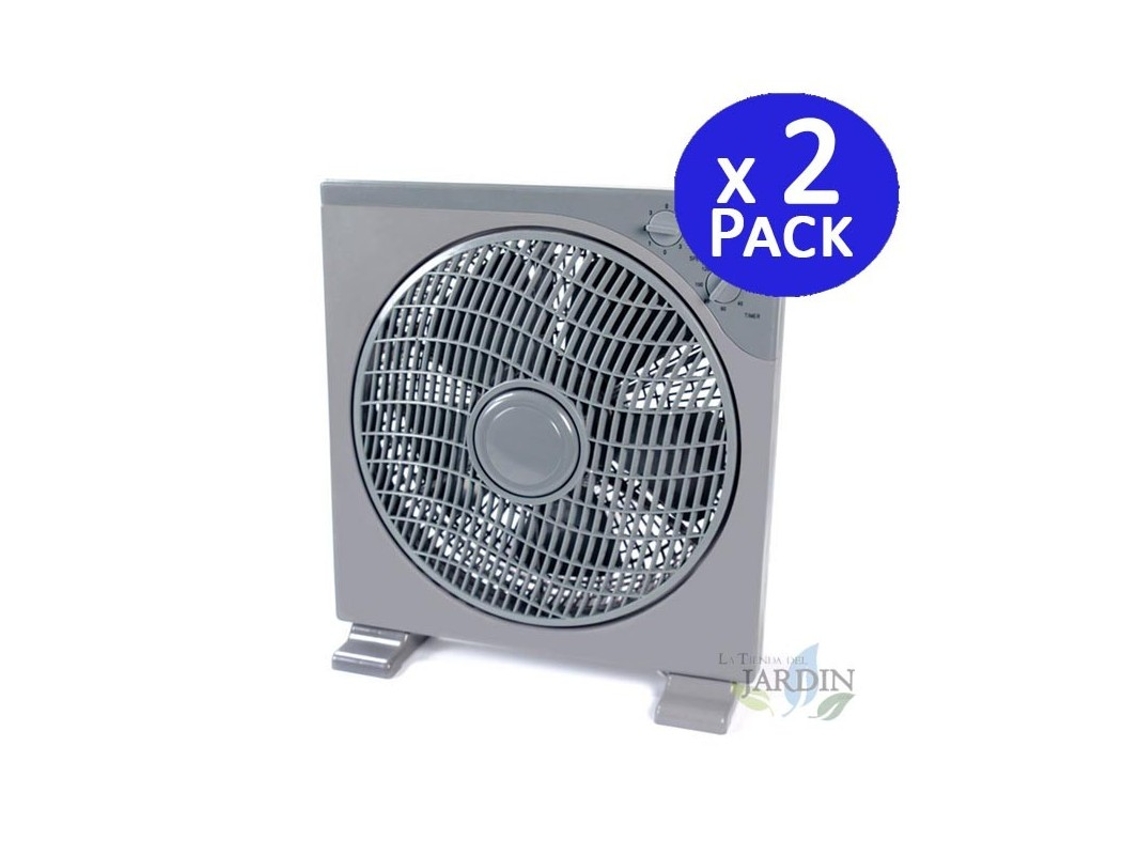 Ventilador Cuadrado de Suelo 12'' Oscilante Con Temporizador 40W Pack 2 SUINGA
