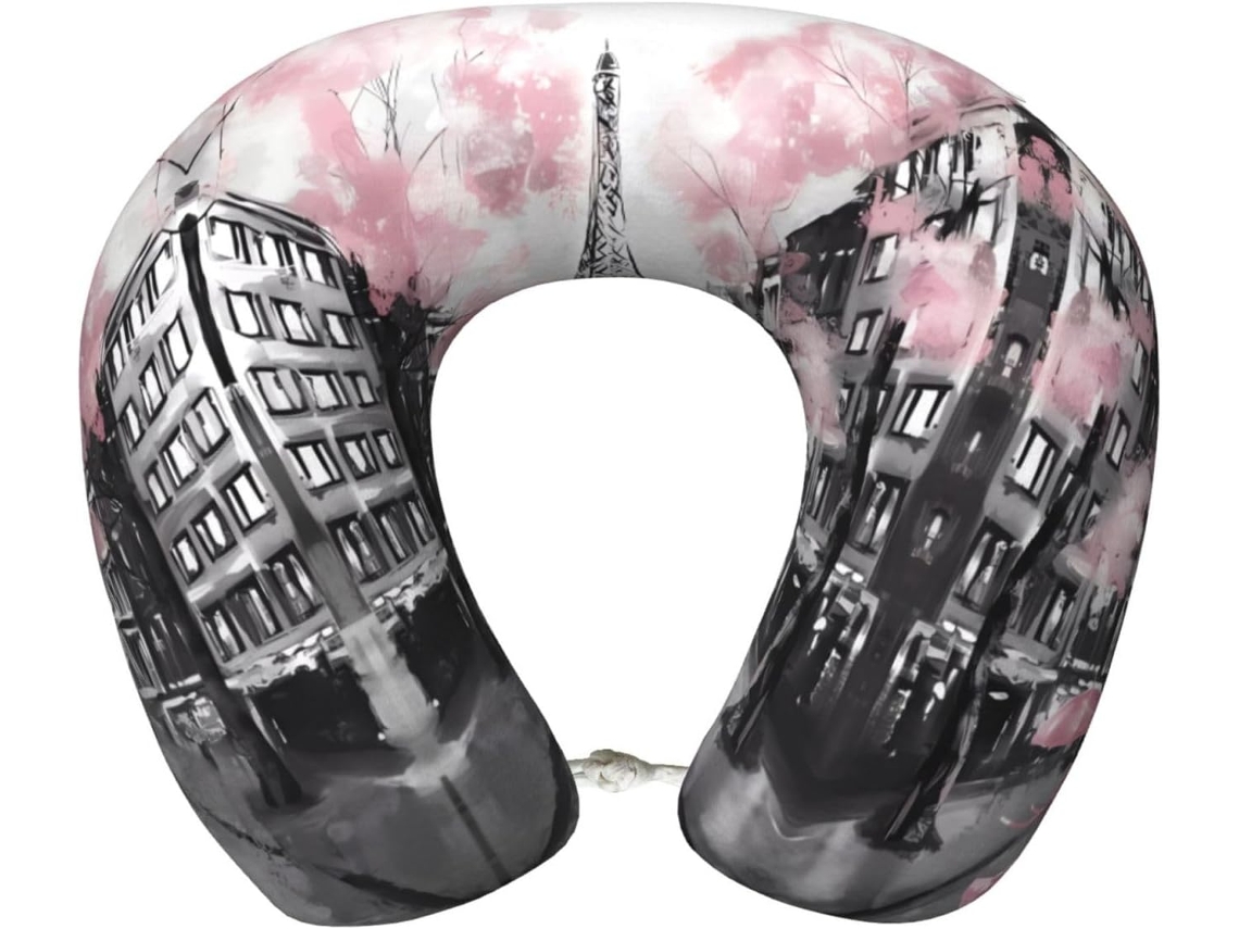 Almohada Viaje Espuma Viscoelástica Poliéster, Felpa Fácil Soporte, Ajustable Plegable: