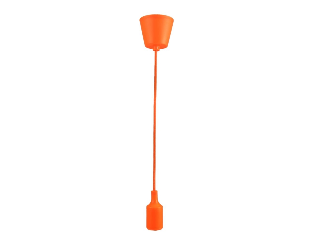 Lampara colgante base, cable y portamparas naranja E27