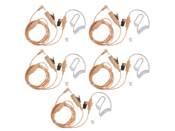 Auriculares Con Tubo Acústico De 2,5 Mm Con Botón Ptt Para Radios Walkie-talkie Motorola, Color Marrón, Paquete De 5 Unidades.