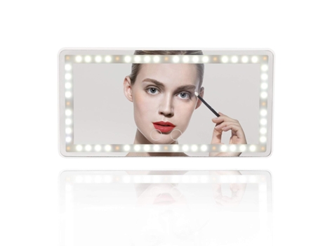Espejo de vanidad para visera de automóvil Espejo de maquillaje para automóvil con luces LED para automóvil Camión SUV Espejo retrovisor Espejo cos...