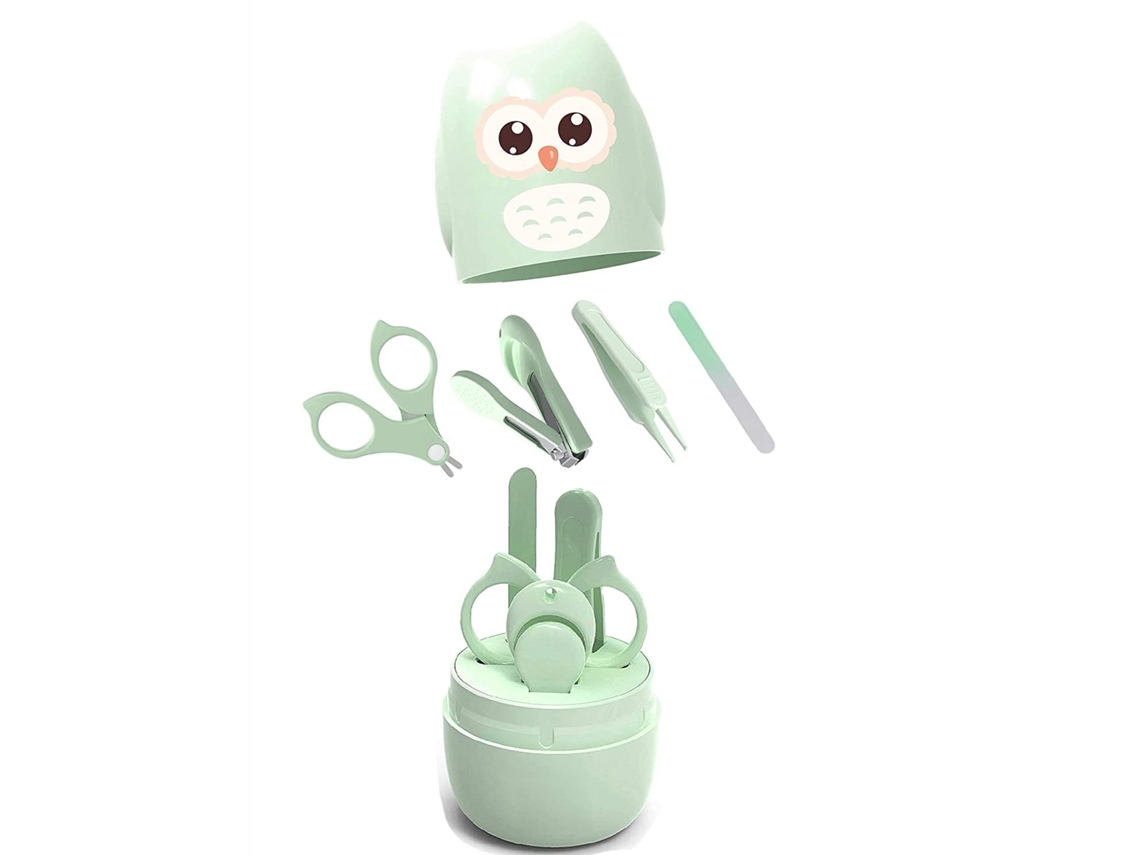 Kit de uñas para bebé, juego 4 en 1 con bonito estuche, cortador, tijeras, papel de lija y pinzas DIGITALLAB