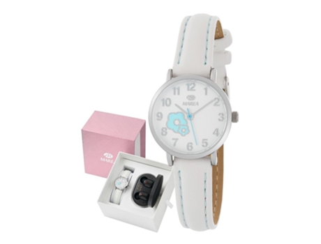 Reloj MAREA B41304/7 Niña - Analógico 3 Atm, Blanco, Auriculares Bluetooth