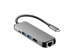 Estación de acoplamiento USB-C para portátil 3.0 HDMI RJ45 Gigabit PD Fealushon Macbook Samsung Galaxy S9 S8 Type Dock Hub Chaberlu