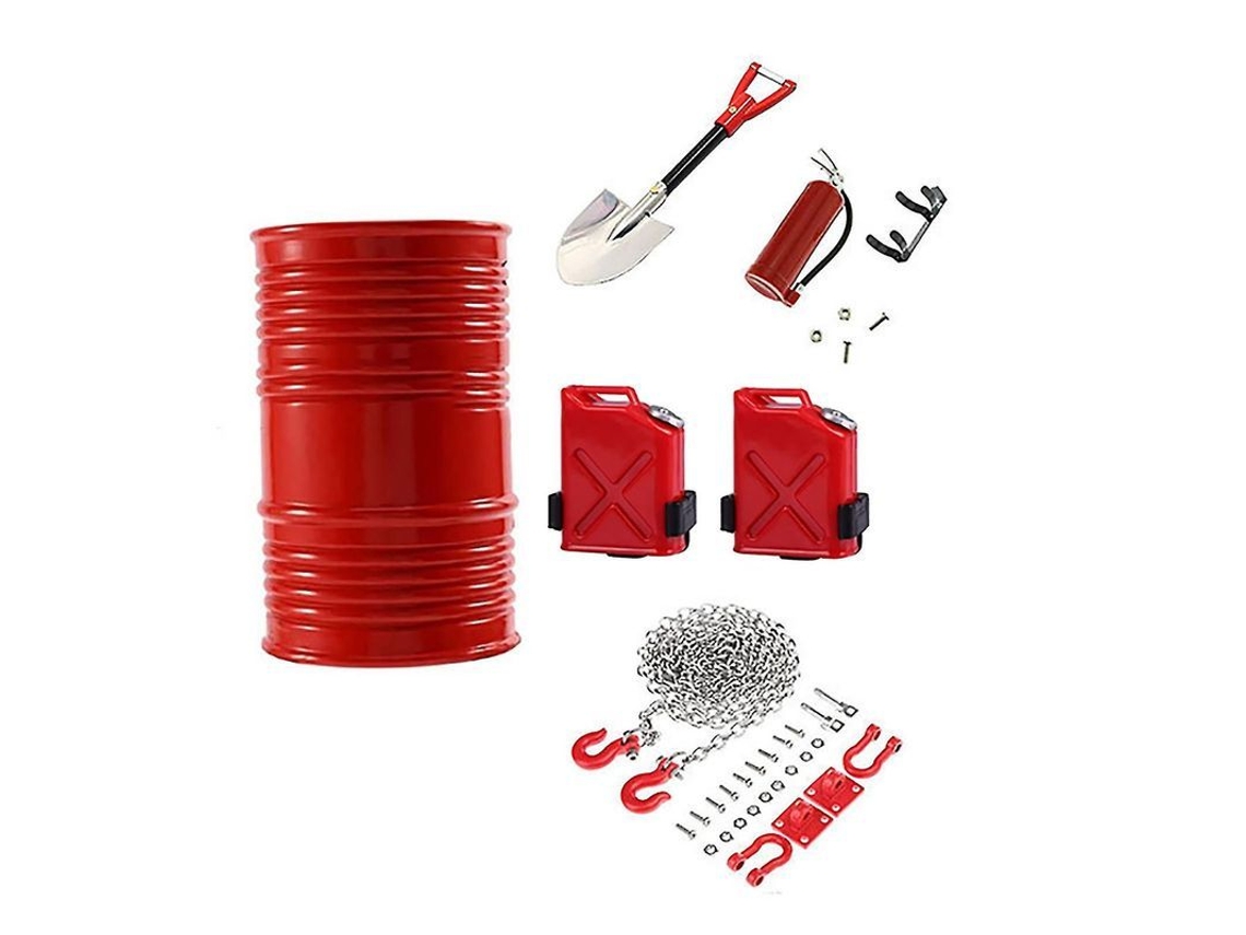 Accesorios Decorativos Mini Rc Set Herramientas Simuladas Aleta Tanque De Combustible Cabrestante Para Coche De Escalada Rock Crawler 1:10