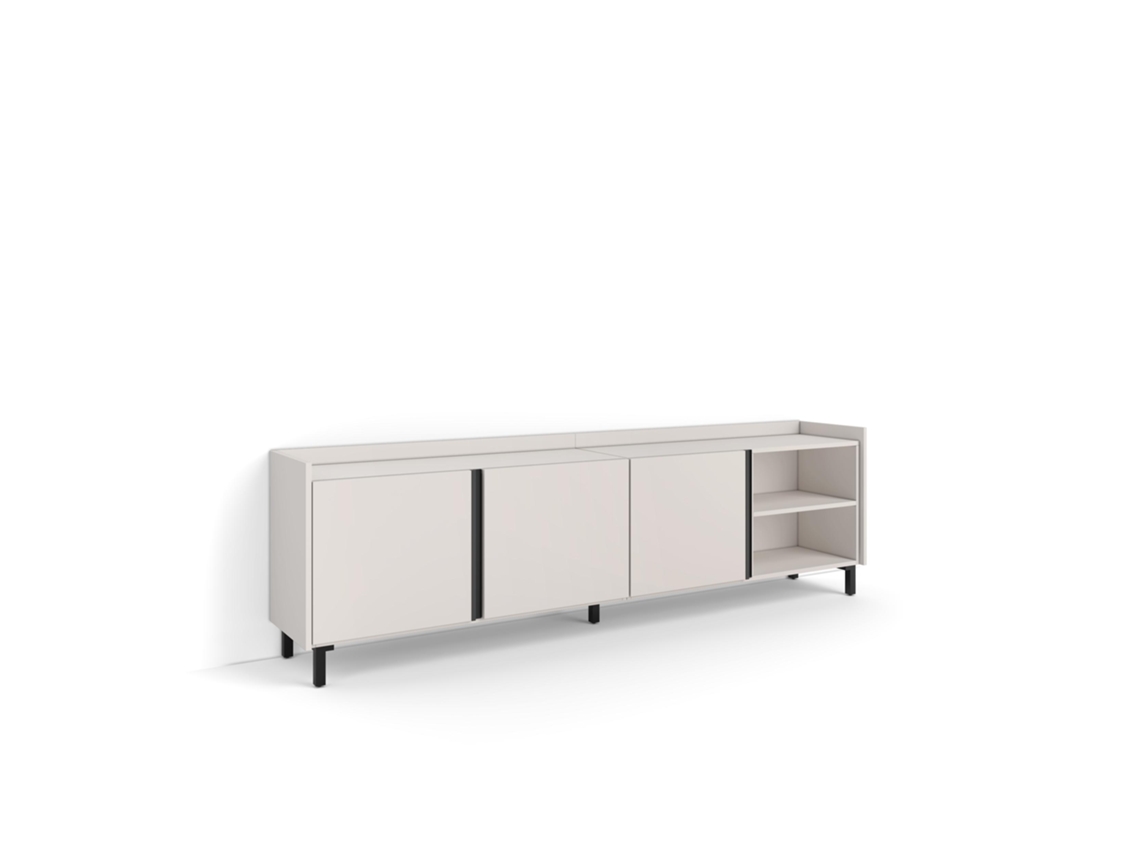 Mueble Tv, Televisión, 207x35x61cm, Para Tv Hasta 80", Diseño Industrial, Beige