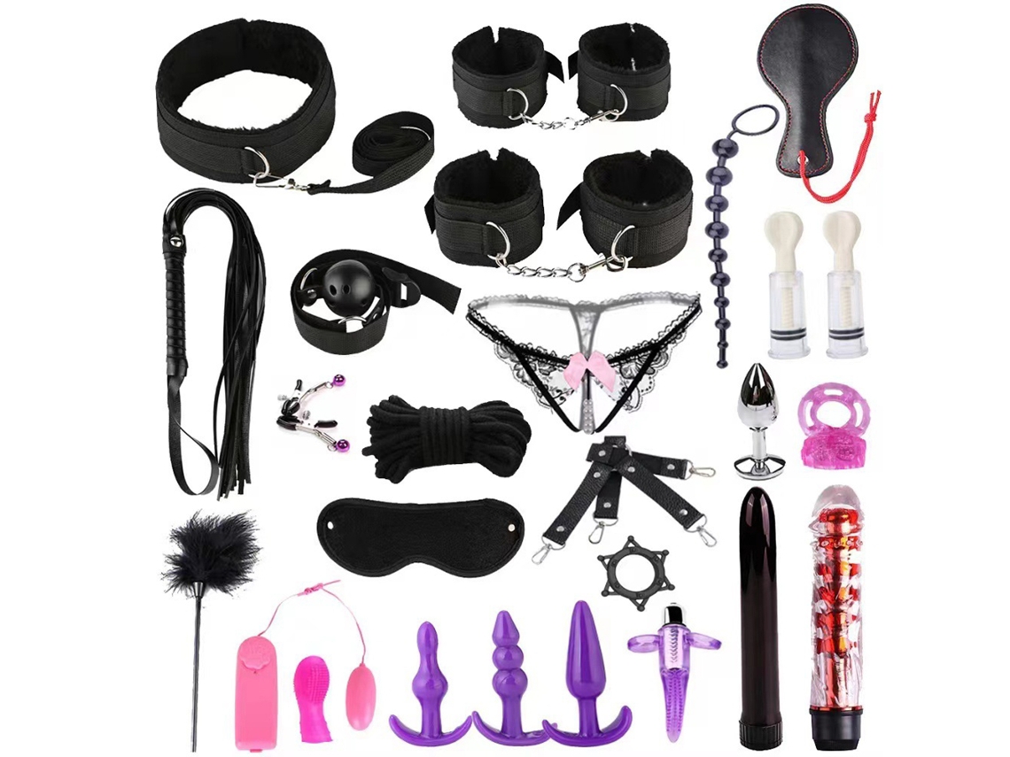 Conjunto De Juego Sm Para Parejas Adultos 26 Piezas Cuero Pu Ataduras