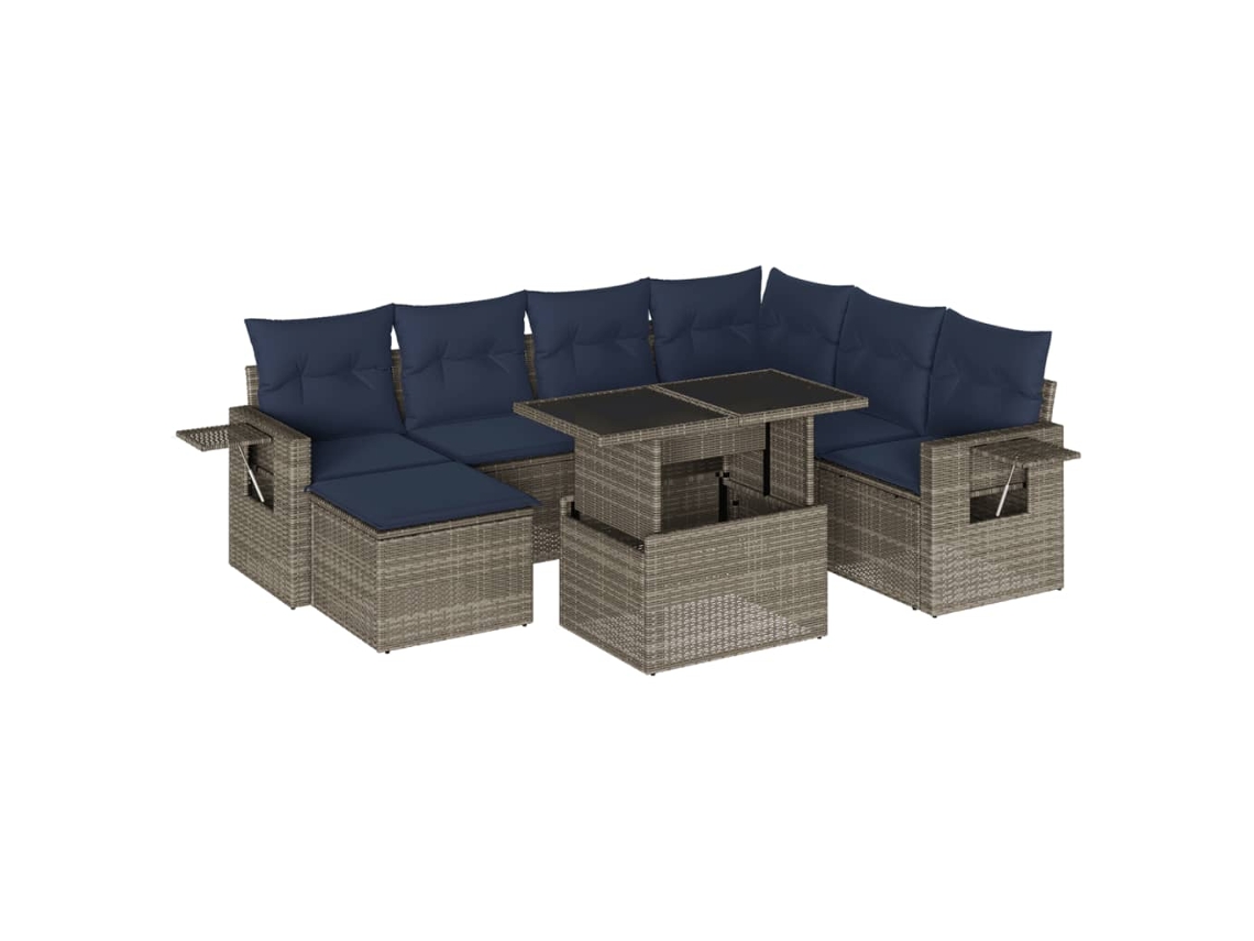 Maison Exclusive - Conjunto De Sofá De Jardín De 8 Piezas Con Cojines, Poliratán Gris