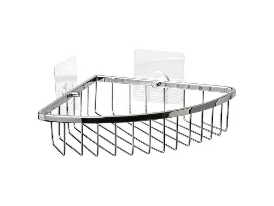Cesta de Canto para Chuveiro Krom 20X20X5 Cm Prateadotatay