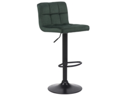 Taburete de bar Feni de terciopelo verde Clp