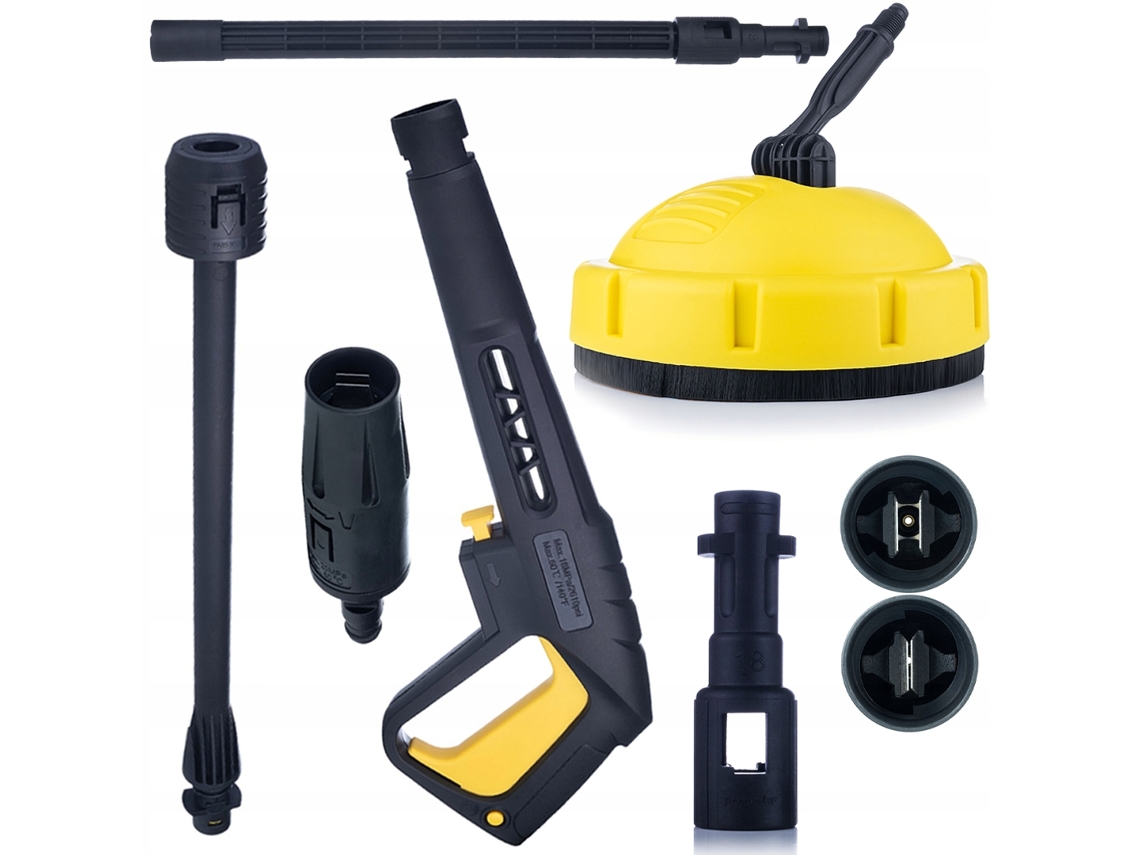 Kit de limpieza para hidrolimpiadoras de alta presión: pistola y lanza Vario + cepillo T-Racer | Compatible con Kärcher K2-K7