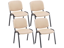 Juego de 4 sillas para visitas en tela CLP Ken color crema