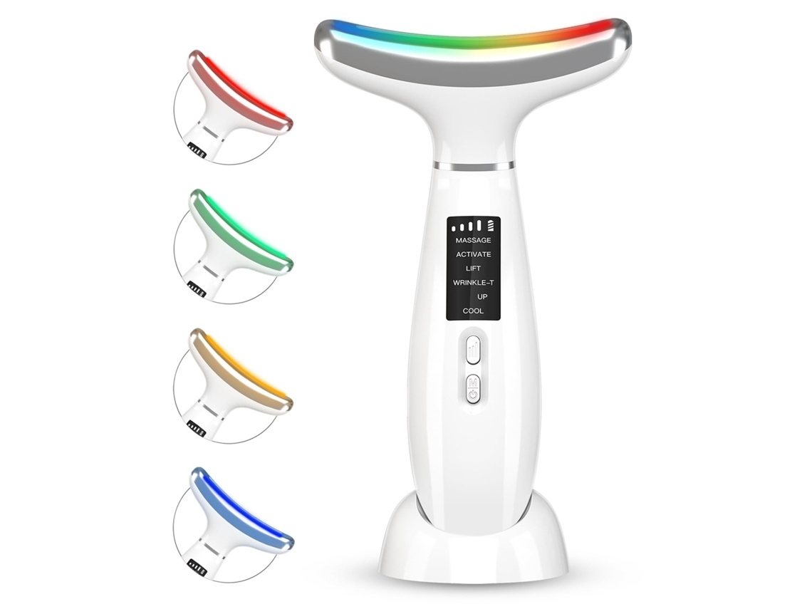 Terapia de luz roja para rostro y cuello, masajeador facial y de cuello antienvejecimiento, dispositivo de masaje facial calmante y Yemaesre