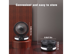 Ventilador de escritorio USB con control por aplicación, 4 velocidades, lámpara de aromaterapia.