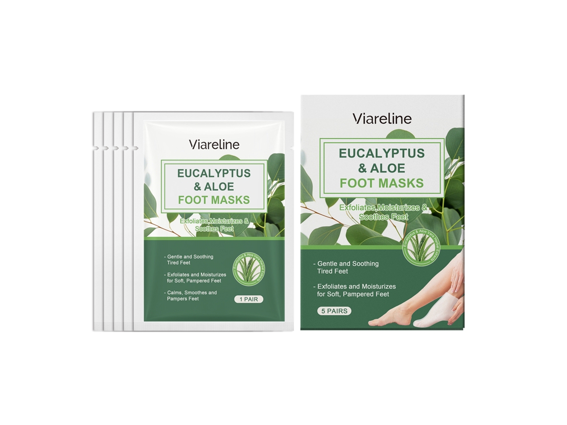 Mascarilla exfoliante e hidratante para pies con aloe vera