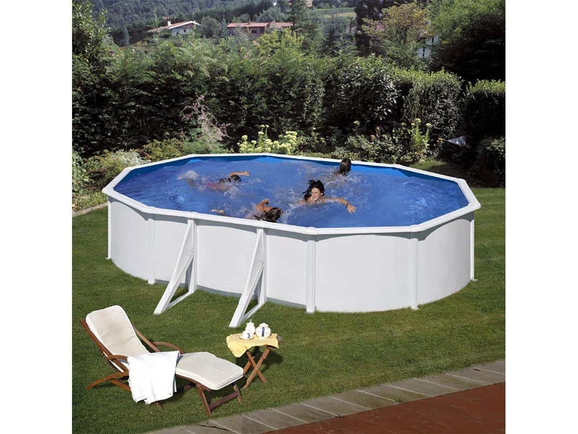 Piscina de Acero GRE Blanca (610x375x120 cm)