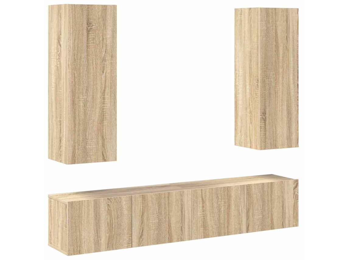 Maison Exclusive - Set De Muebles Salón Tv 4 Pzas Madera Ingeniería Roble Sonoma