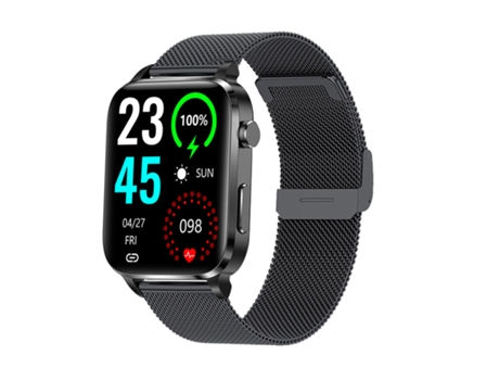 Smartwatch CHRONUS F100 Frecuencia Cardiaca Pressão Arterial Monitor de Sono para Android y iPhone Negro