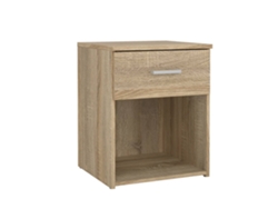 Wellhome Mesita De Noche Duero Con 1 Cajón En Color Marrón 37,6x35,95x47,5cm