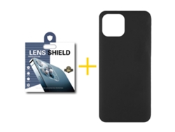 Pack 1 X Película de Cámara trasera + Funda GANDY por Apple iPhone 16 Pro Max Silicona Líquida Negro