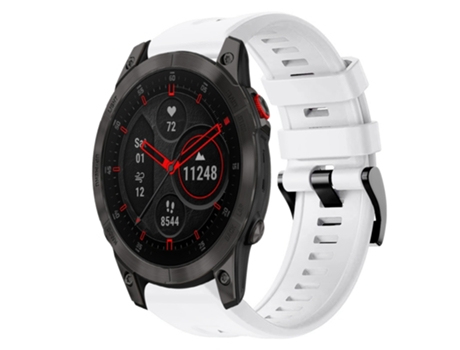 Correa de reloj inteligente para Garmin EPIX Gen 2 Hebilla de metal de silicona de color sólido (blanco)