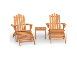 Conjunto 3 de muebles de jardín Adirondack VIDAXL madera acacia