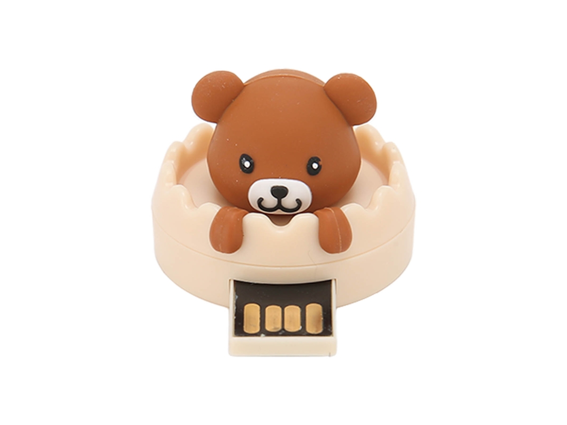 Pendrive Cartoon Oso Marrón Usb 2.0 Plug And Play Resistente A Choques 32gb Anillo Hebilla