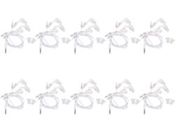 Paquete De 10 Auriculares Intrauditivos Impermeables Para Mp3 Y Mp4 (blancos)