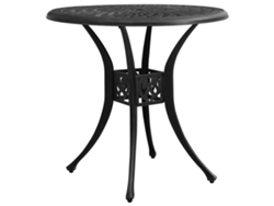Mesa de jardín LOVELY HOME de aluminio fundido negro (78 x 78 x 72 cm)