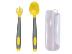 Juego de utensilios para bebé: cuchara y tenedor con estuche de viaje, resistente y flexible NEVEANCE