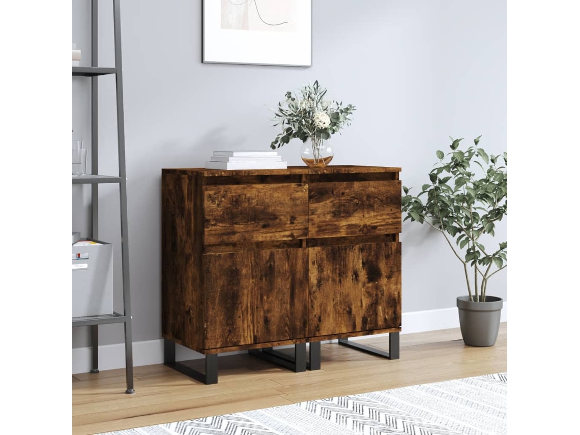 Lovely Home Aparador 2 Pzs 40X35X70 Cm Derivados Madera Roble Ahumado