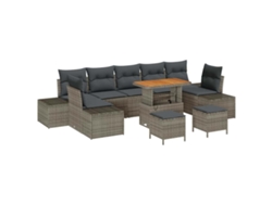 Maison Exclusive - Conjunto De Sofás De Jardín Con Cojín 10 Pcs Gris Poliratán