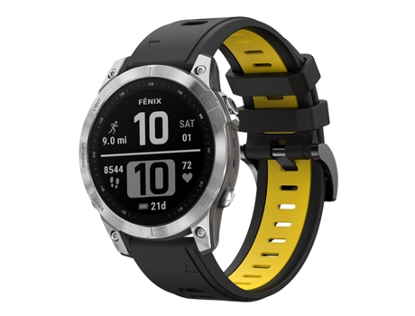 Correa Smartwatch para Garmin Instinct 2 Solar Sports Silicona Bicolor (Negro + Amarillo)