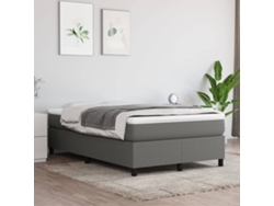 Estructura De Cama Sin Colchón Tela Gris Oscuro 120x200 Cm