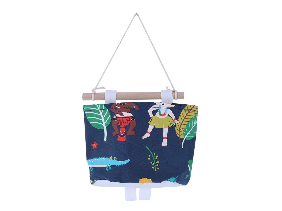 VVJIJILLY Bolsa de armazenamento multibolsos de algodão e linho para armário de parede ou porta (azul, 1 bolso)