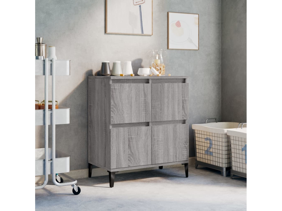 Aparador De Madera Contrachapada Gris Sonoma 60x35x70 Cm