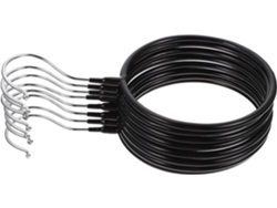 Organizador Armario 8 Piezas Fabricado Hierro Negro Pvc Ganchos Redondos Lisos Colgar Bufandas Corbatas