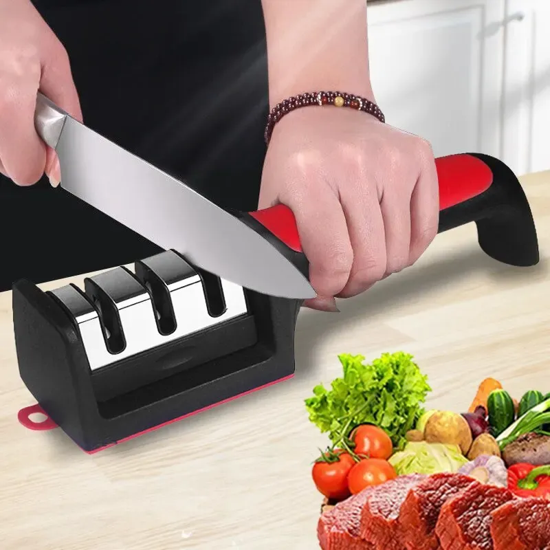 Afilador de cuchillos manual multifuncional de cocina de 3 piezas vayotoy