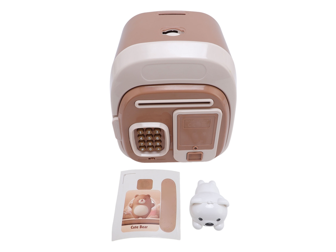 Caja fuerte infantil Ats con sensor de huellas dactilares y mecanismo de cierre automático, caja fuerte grande con cerradura de combinación marrón.