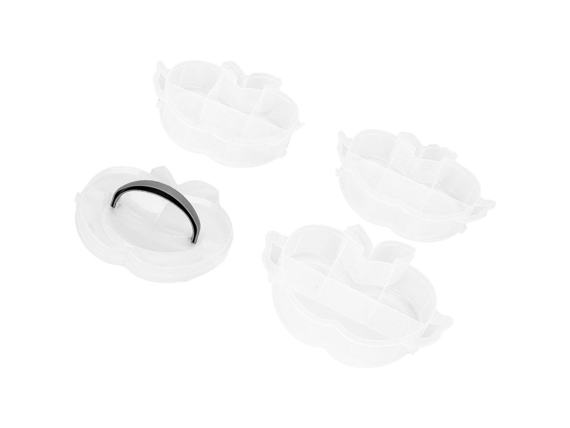 Caja de almacenamiento de plástico desmontable de 3 capas con forma de manzana, contenedor portátil para herramientas y juguetes, color blanco