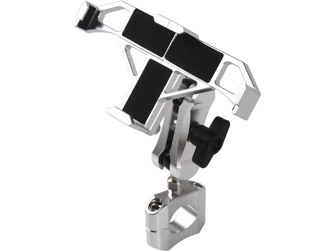 Soporte Fijo De Aluminio Para Teléfono Móvil Para Manillares De 22 Mm - Plateado